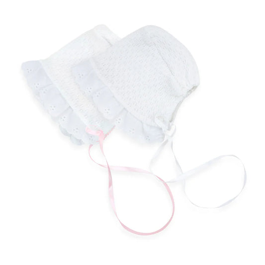 Paty knit bonnet with eyelet