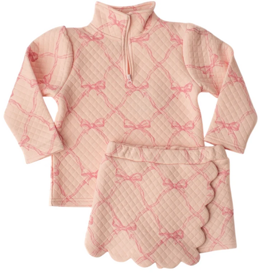 Dainty Bows scalloped short set