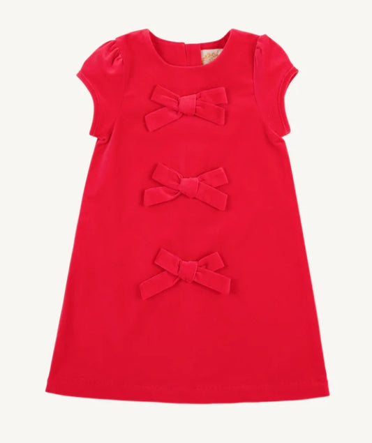 Betts bow dress velveteen
