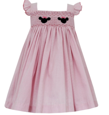 mouse pink smocked sundress