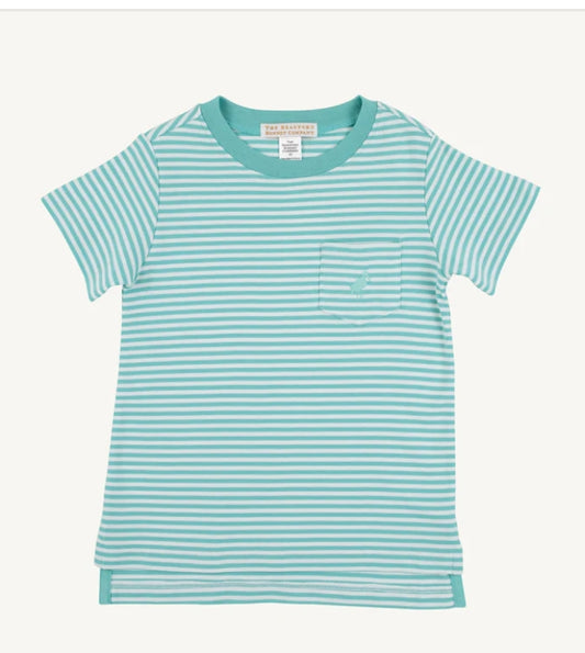 Turks teal stripe crewneck