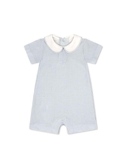 Baby blue button-down mini gingham