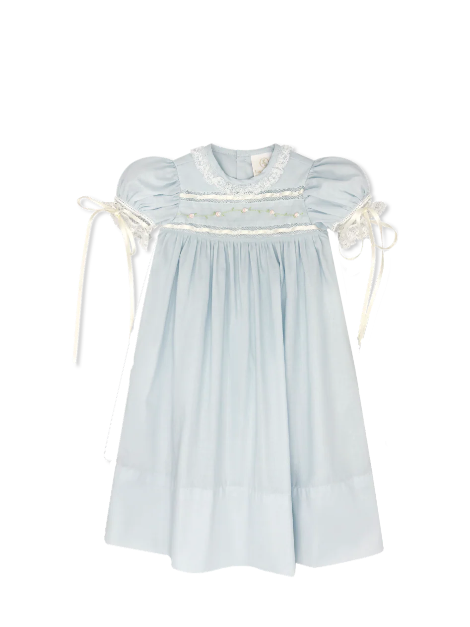 Blue white lace daygown
