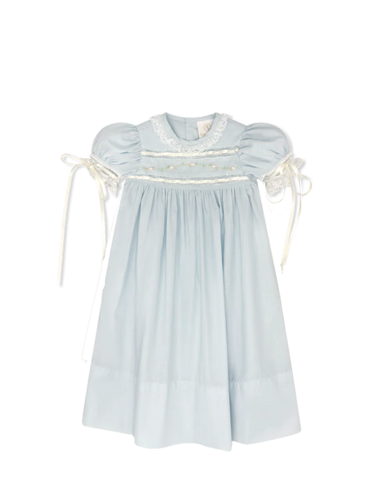 Blue white lace daygown