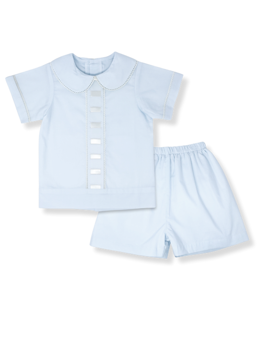 Nate short set blue, ecru