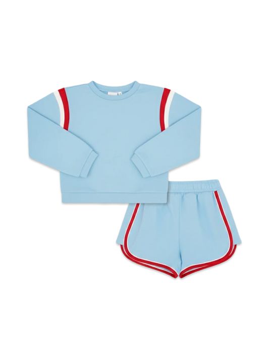 Ellie set- light blue and red game day