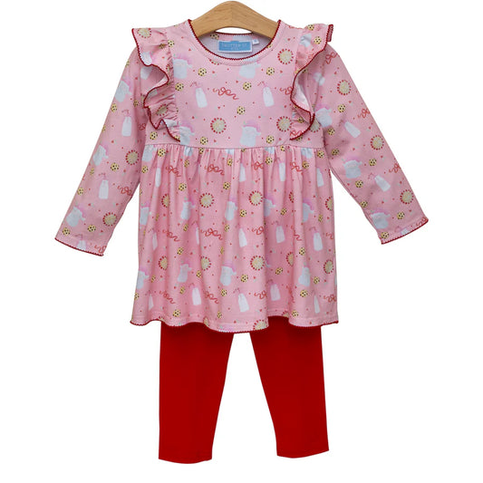 Milk & Cookies Ruffle Pants Set