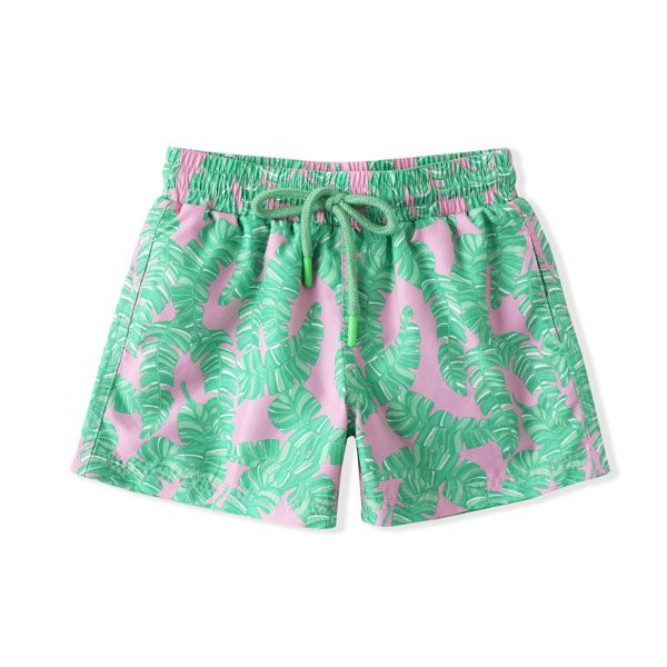 Green/Pink leaf swimshorts