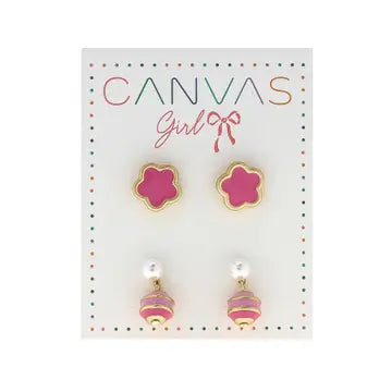 Molly flowers and macarons stud earrings