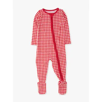 Red & White Gingham Footed Pajama