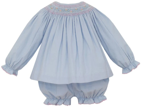 Lt blue Corduroy Bishop bloomer set