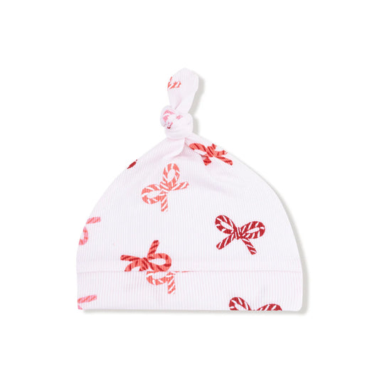 Candy Cane bows knotted hat