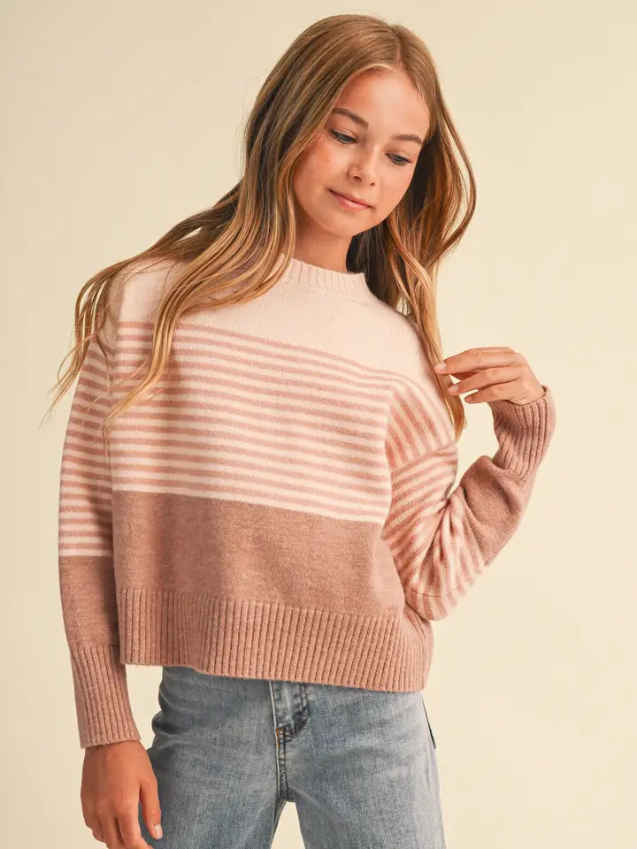 Tween Kids Girls Drop Shoulder Sweater