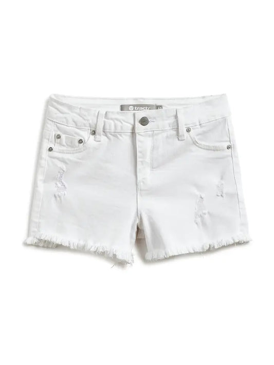 white fray shorts
