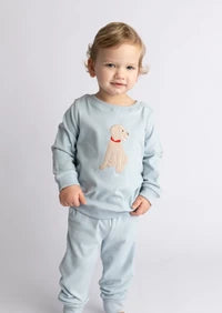 Puppy applique jogger set