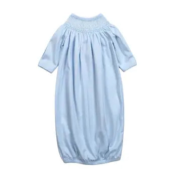 Baby blue hand smocked bishop gown