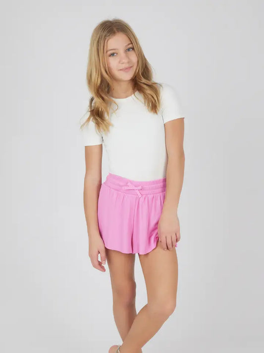 Rib Flutter Running Short W Inner Short