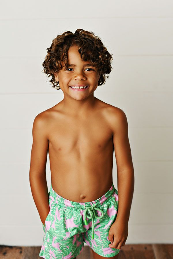 Green/Pink leaf swimshorts
