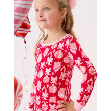 Red Holly/Ornament Bows Pajamas