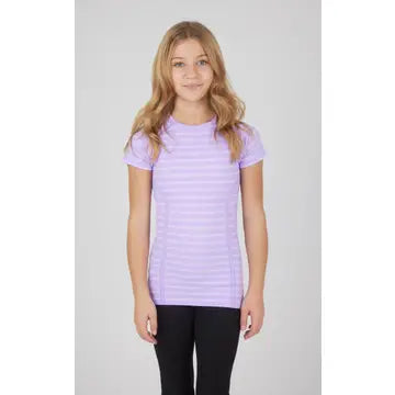 Lilac Stripe Seamless Crewneck Shirtsleeve