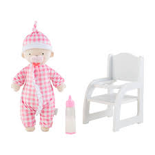 Baby doll with highchair