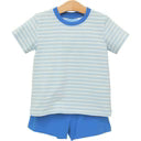 Sky Blue Stripe Drew Short Set