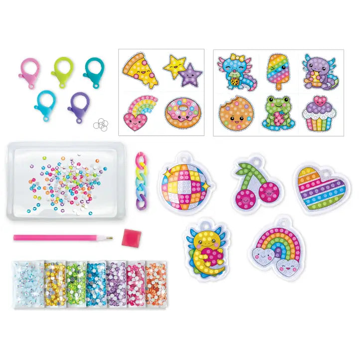 Big Gem Diamond Painting Keychains & Stickers Craft Set