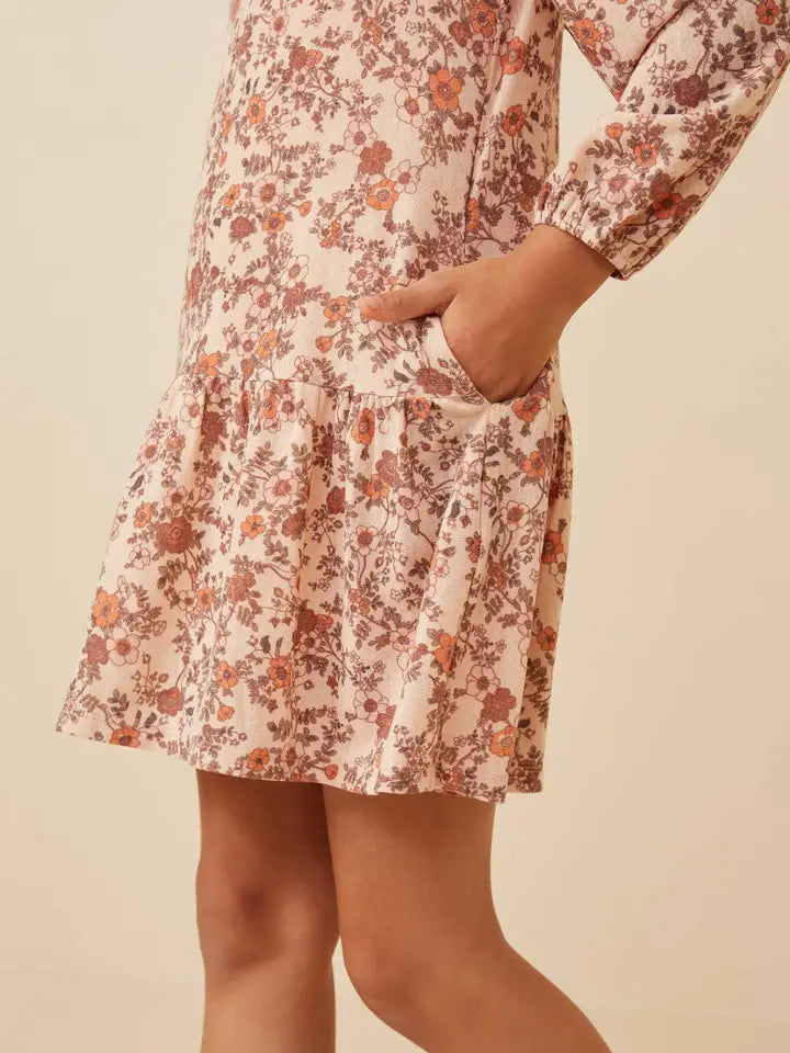 Brown floral dress