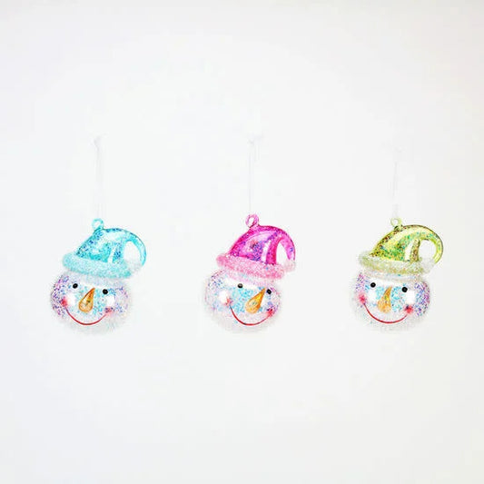 Iridescent Snowman Ornament