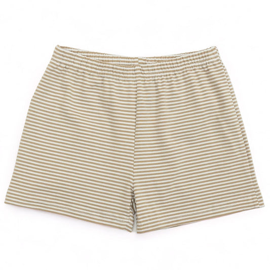 Knit Shorts- Khaki Stripe