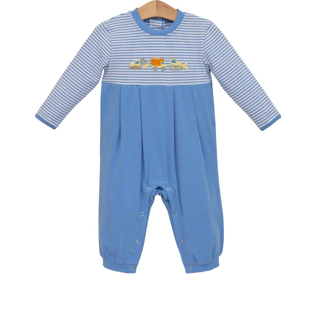 Construction trucks romper