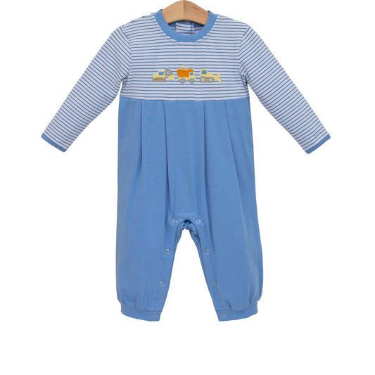 Construction trucks romper