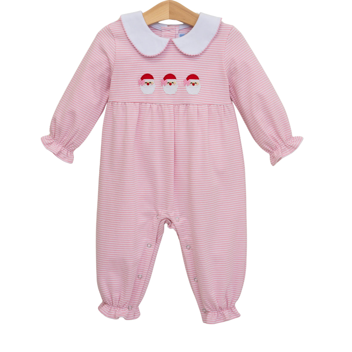 Santa trio romper-pink