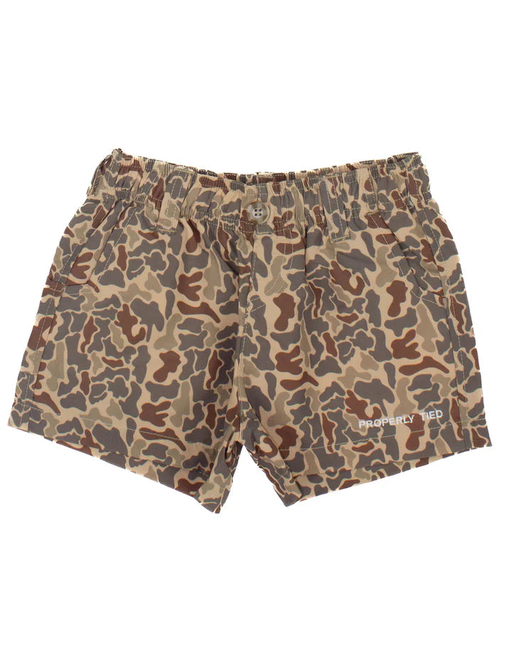 Boys mallard shorts vintage camo