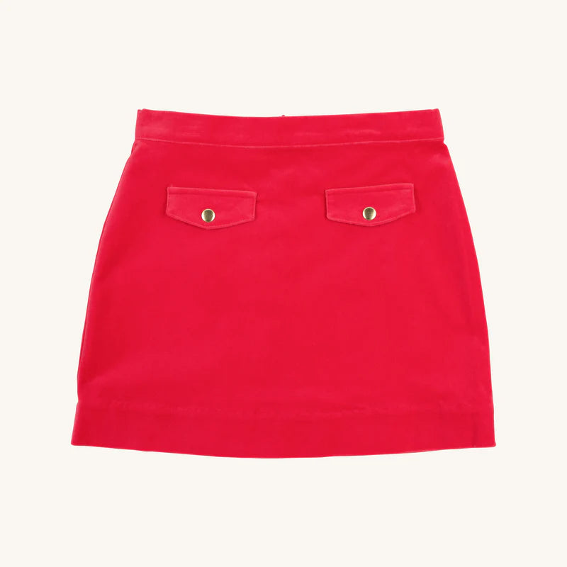 Perrin Pocket Skirt Red velvetee