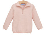 Pink 1/4 Zip Quilted Pullover