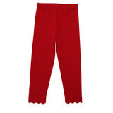 Red scalloped leggings