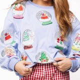Powder blue snow globe sweatshirt
