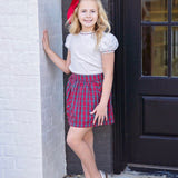 Kate skirt set red plaid christmas