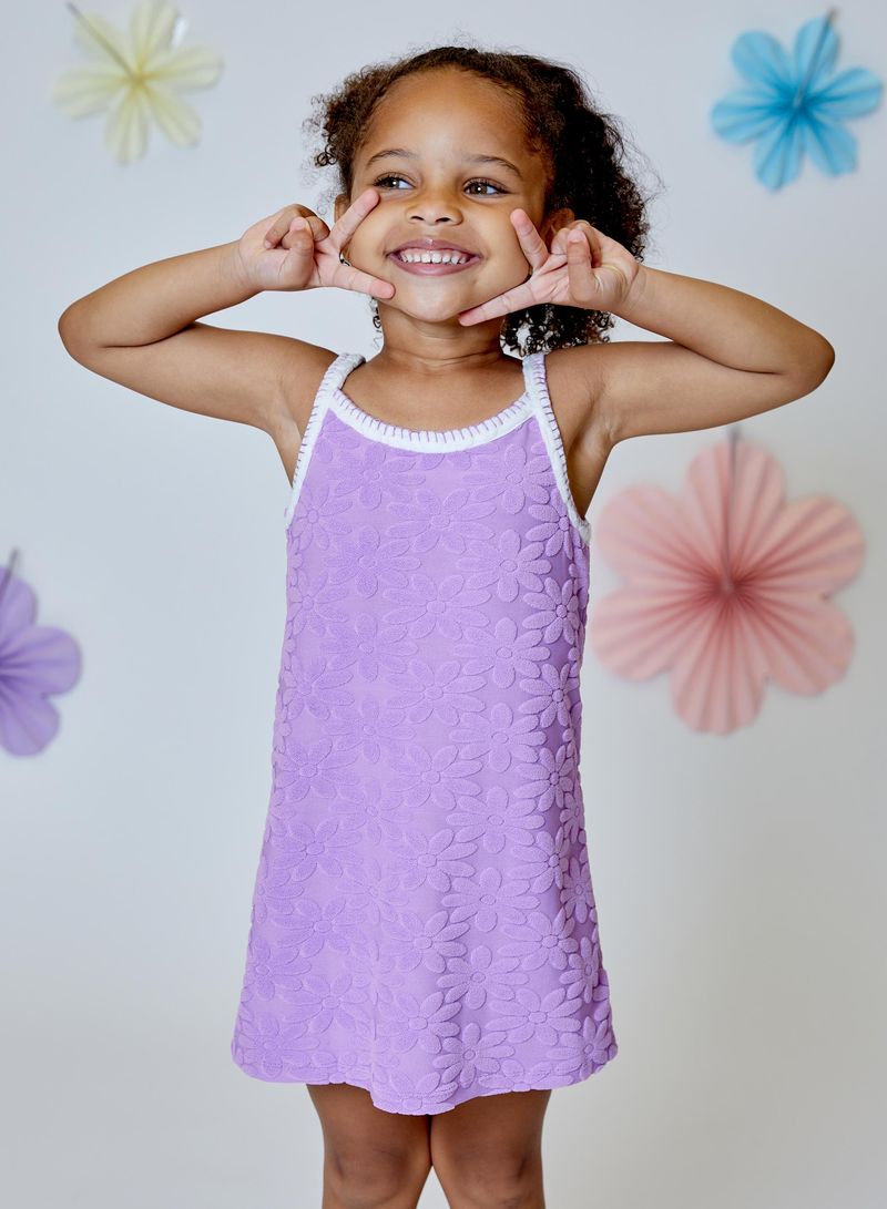 Lavender Terry Flower Dress